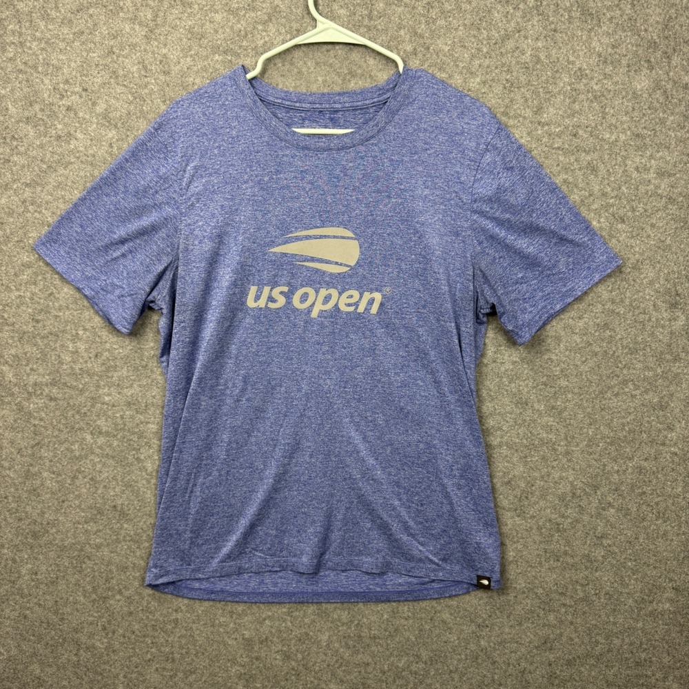 US Open Court Mens Heather Blue Tennis Performance T-Shirt Size Medium